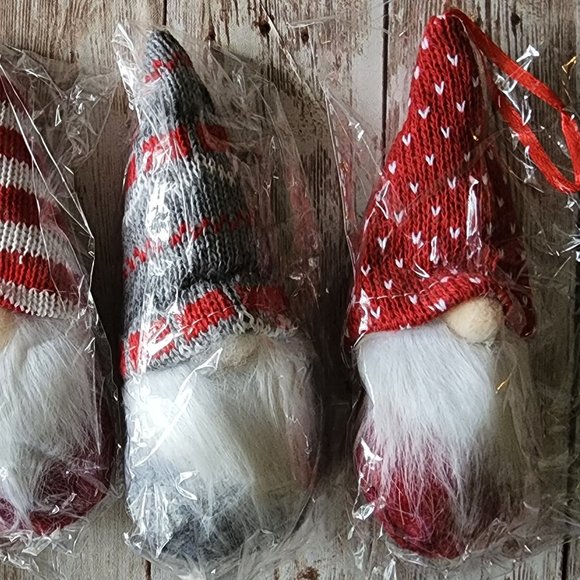 Set of Four Christmas Gnome Plush Ornaments - Picture 3 of 4